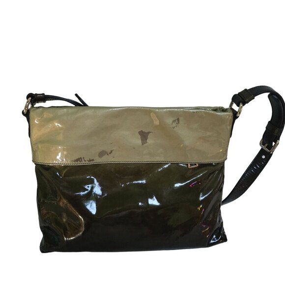 Prada Vintage Vernice Folders Brown Ombre Patent FLAWED Handbag Made In Italy - Picture 2 of 10